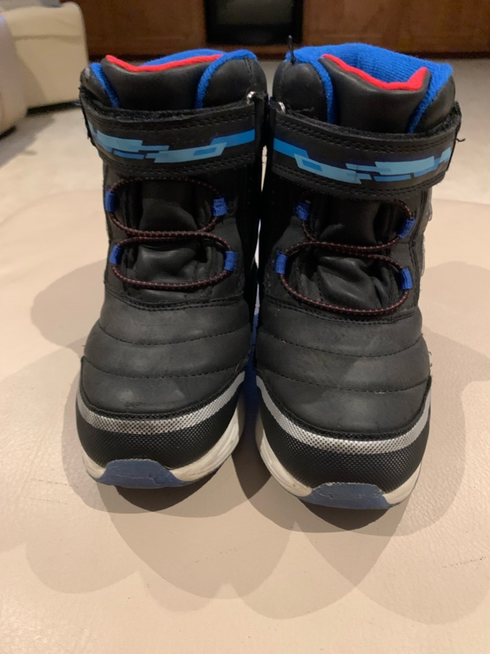 Kids Black and Blue Winter Boots